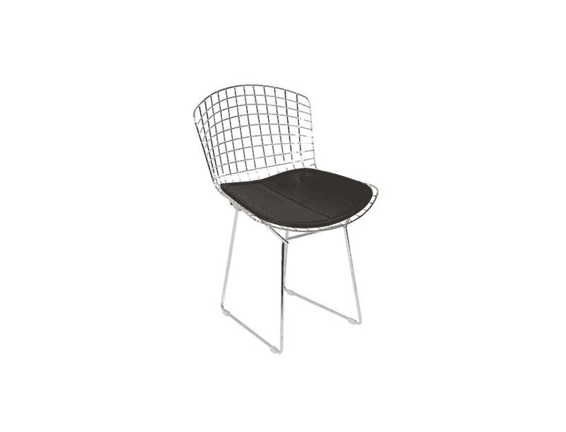 Cadeira Bertoia - Cromado C/ Assento Preto