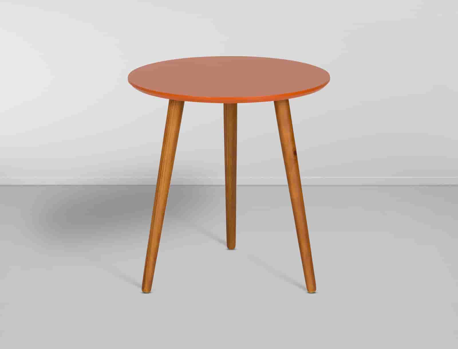 Mesa Lateral Gerbera - Terracota/ Nozes D:0,45 A:0,47