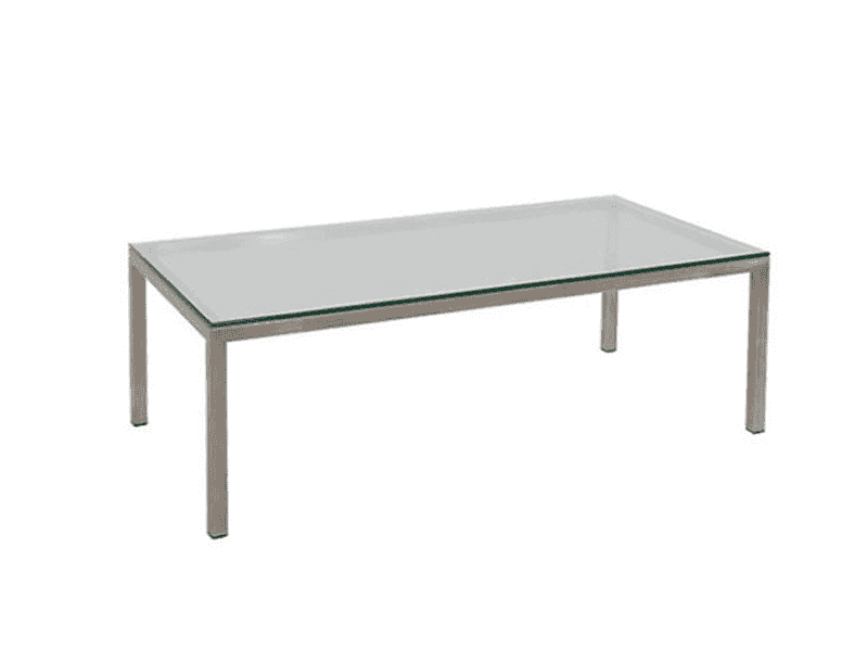 Mesa LAteral Recepcao Jerimum  c/ Vidro - Inox L:1,2 P:0,6