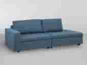 Cj. Sofa Caraiva Mod.S/Braco Esqu. C/Braco Direito - Azul Liso L:2,4m