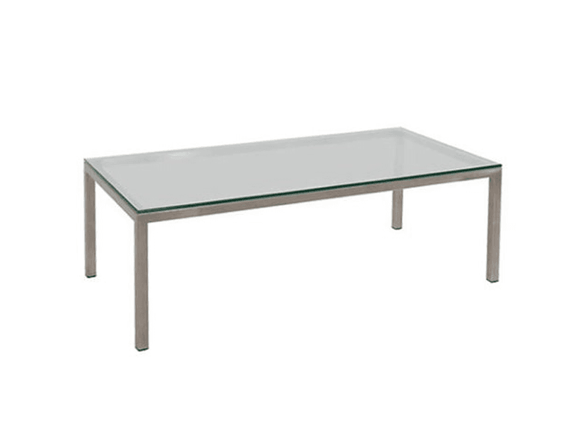 Mesa LAteral Recepcao Jerimum  c/ Vidro - Inox L:1,2 P:0,6