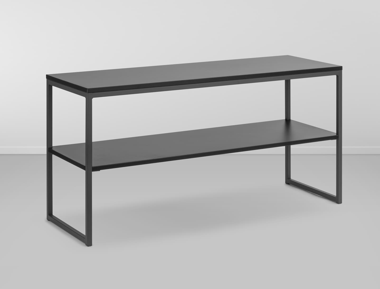 Rack Oliveira c/ 2 Prateleiras - Preto/ Grafite L:1,20 P:0,40 A:0,60