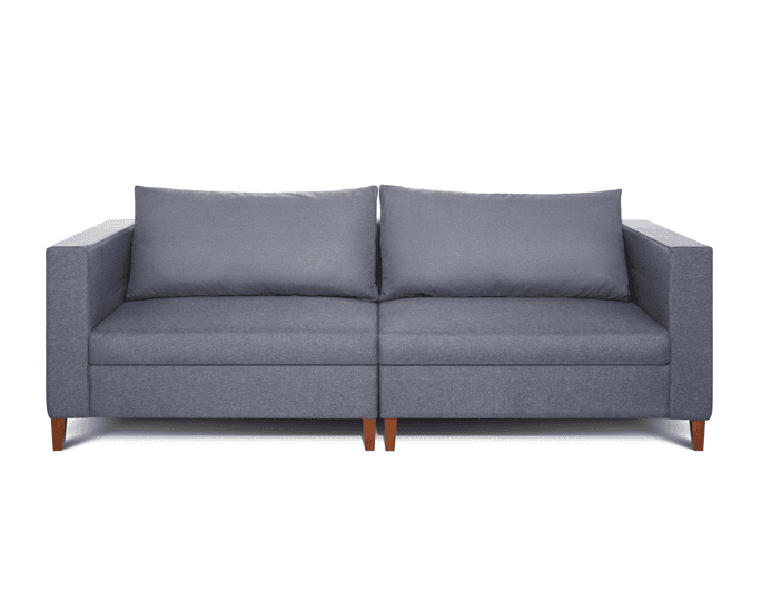 Cj. Sofa Vedel C/ Encosto Almofada - Cinza Escuro L:2,4m