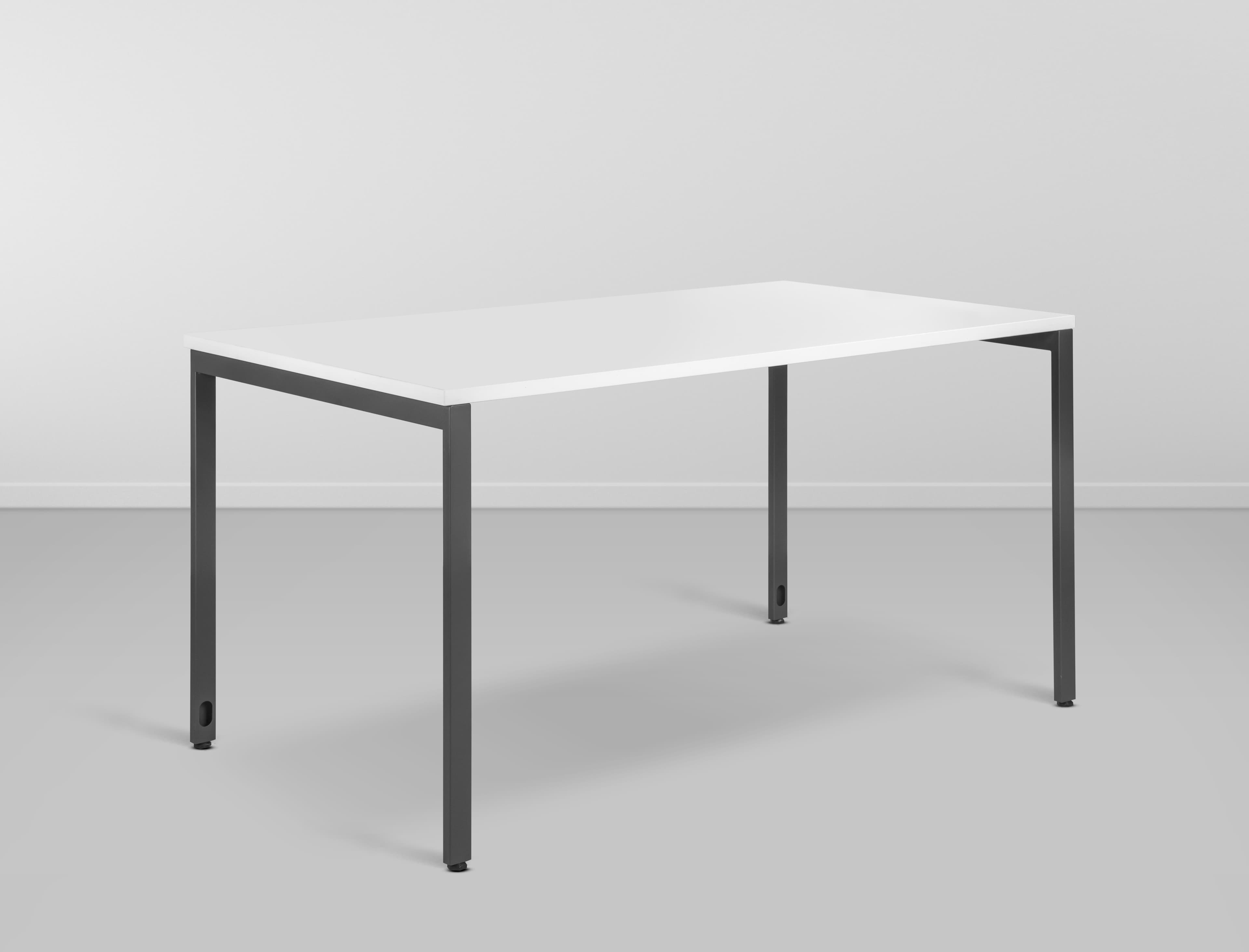 Mesa Palmeira Retangular Pe Externo - Branco/Grafite L:1,4 P:0,8