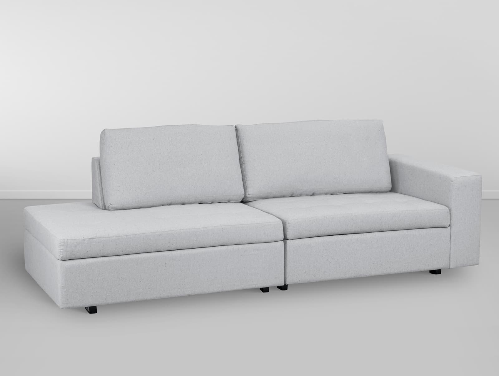 Cj. Sofa Caraiva Mod.S/Braco Direito C/Braco Esqu. - Cinza Mesclado L:2,4m