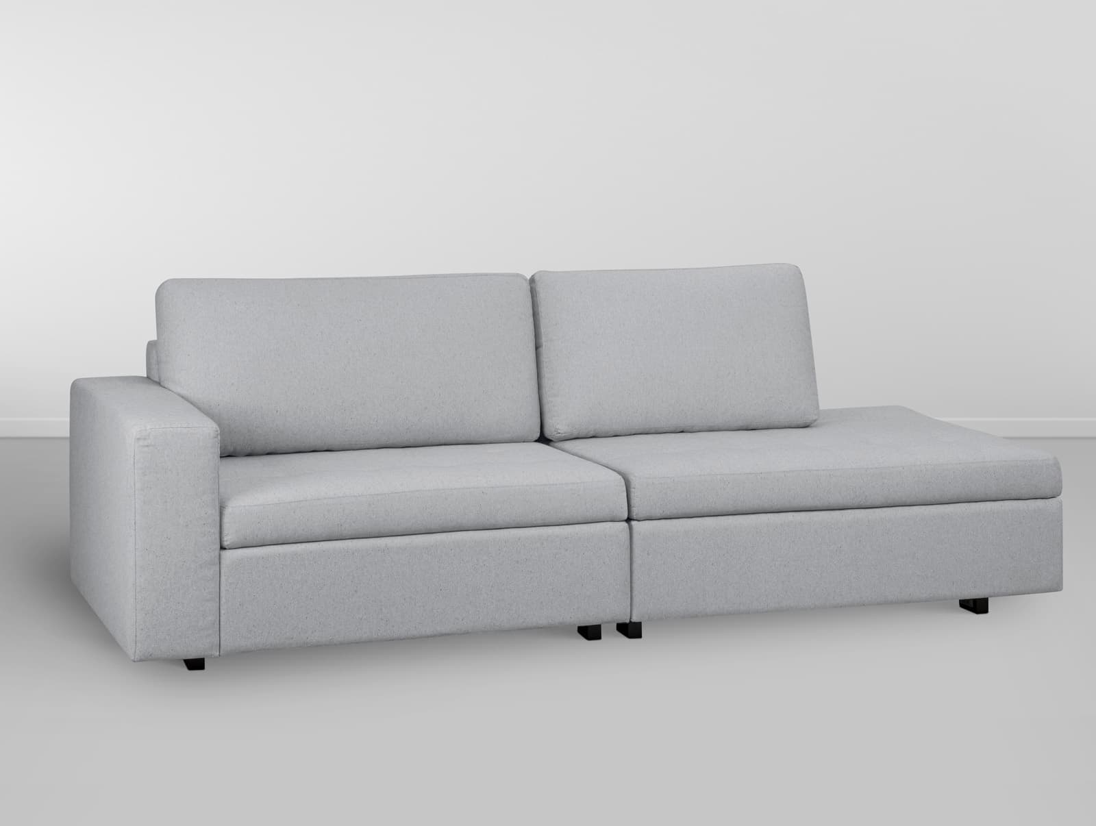 Cj. Sofa Caraiva Mod.S/Braco Esqu.C/ Braco Direito - Cinza Azulado L:2,4m