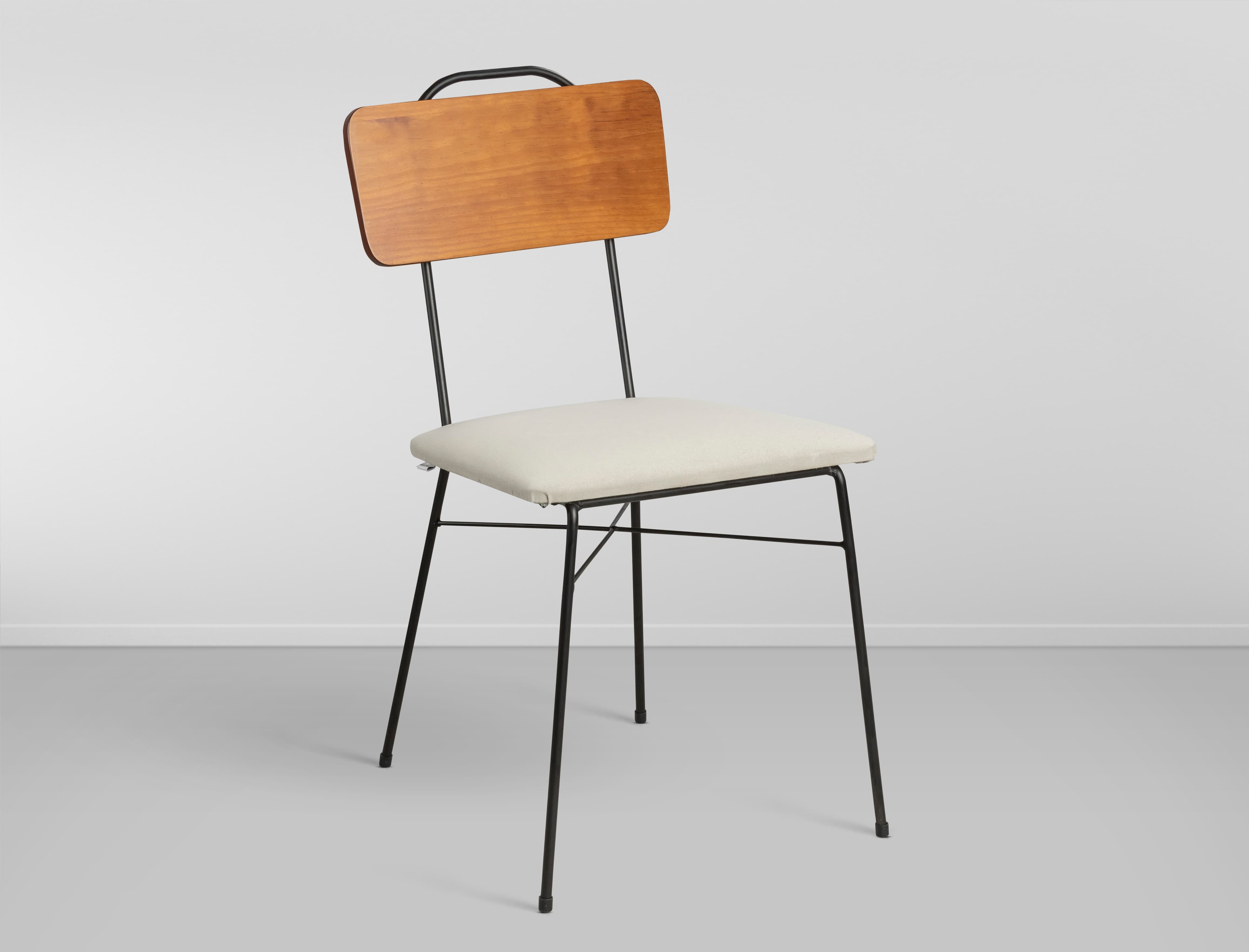 Cadeira Alecrim Assento Estofado S/Braco - Bege