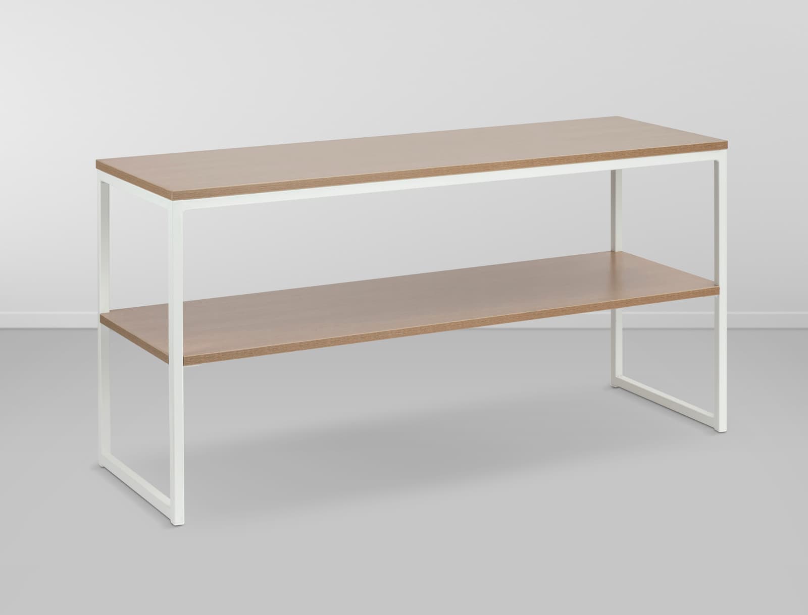 Rack Carvalho c/ 2 Prateleiras - Carvalho Avela/ Branco L:1,20 P:0,40 A:0,60