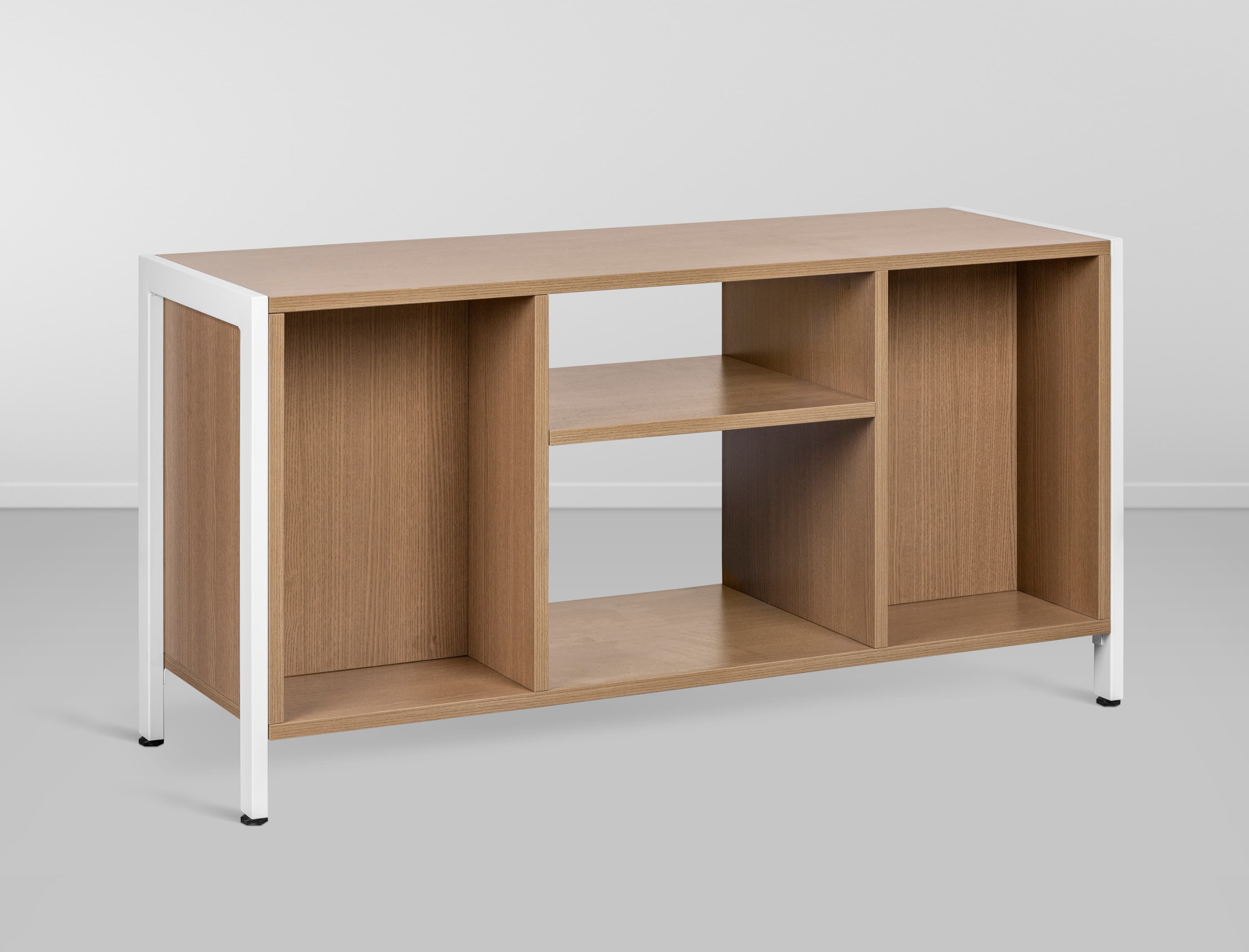Rack Carvalho c/ Nichos - Carvalho Avela/ Branco L:1,20 P:0,40 A:0,60