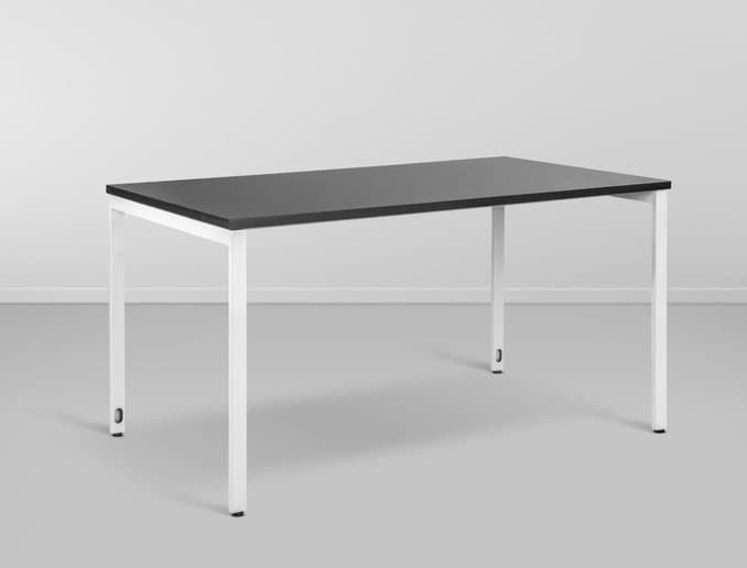 Mesa Cambuca Retangular Pe Externo - Preto/Branco Fosco L:1,4 P:0,8