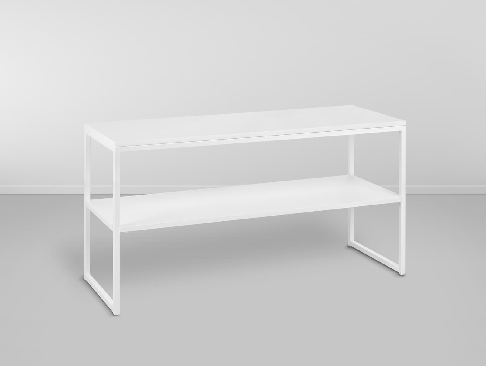 Rack Eucalipto c/ 2 Prateleiras - Branco/ Branco L:1,20 P:0,40 A:0,60