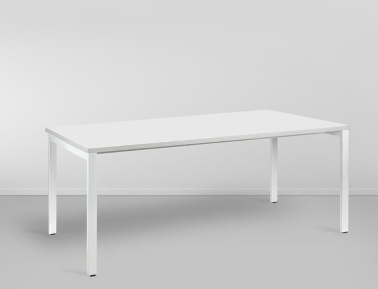 Mesa Eucalipto Retangular Pe Externo - Branco/ Branco L:1,4 P:0,8